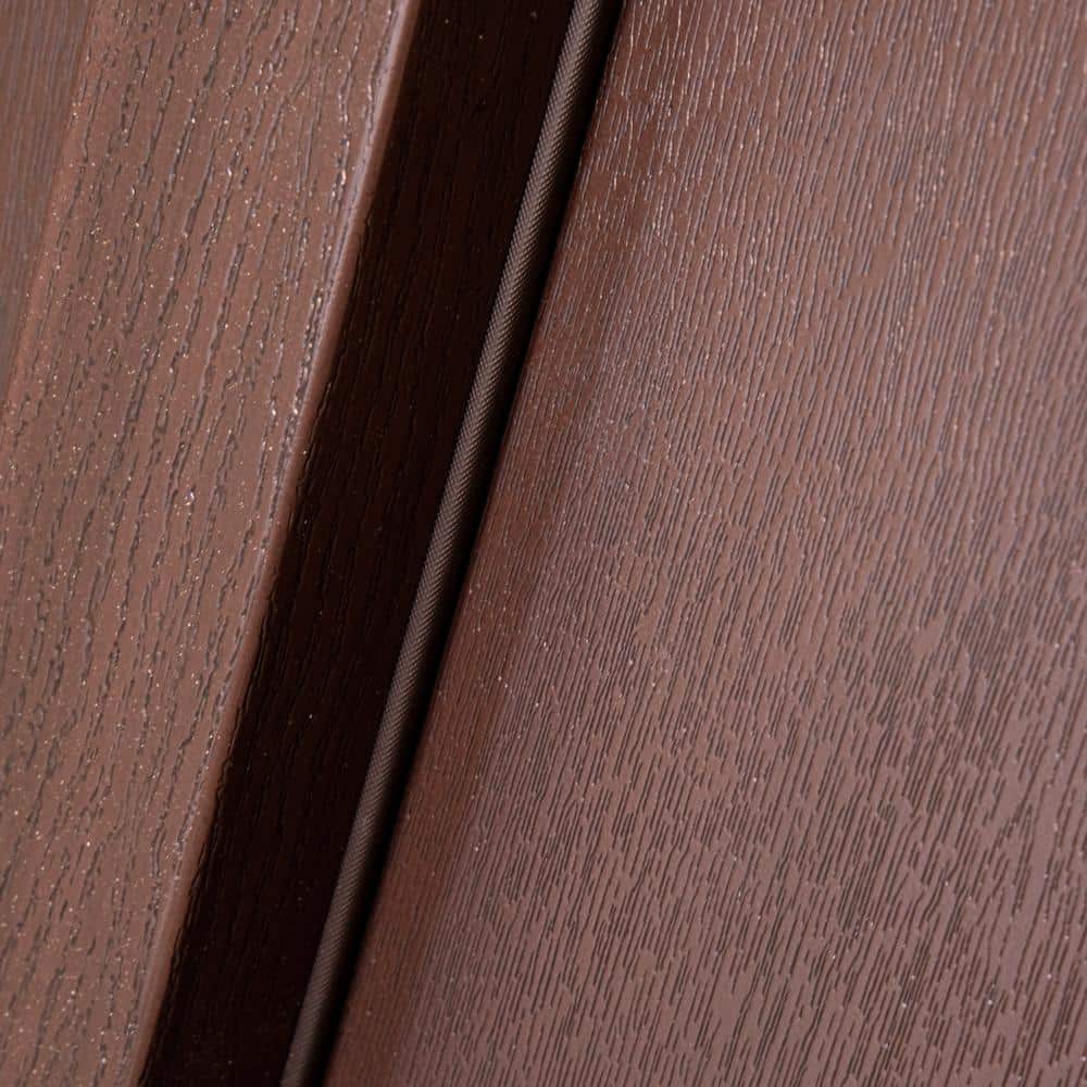 Steves & Sons Regency 36 in. x 80 in. 3/4-6 Lite Clear Glass LHIS Hickory Stain Mahogany Fiberglass Prehung Front Door