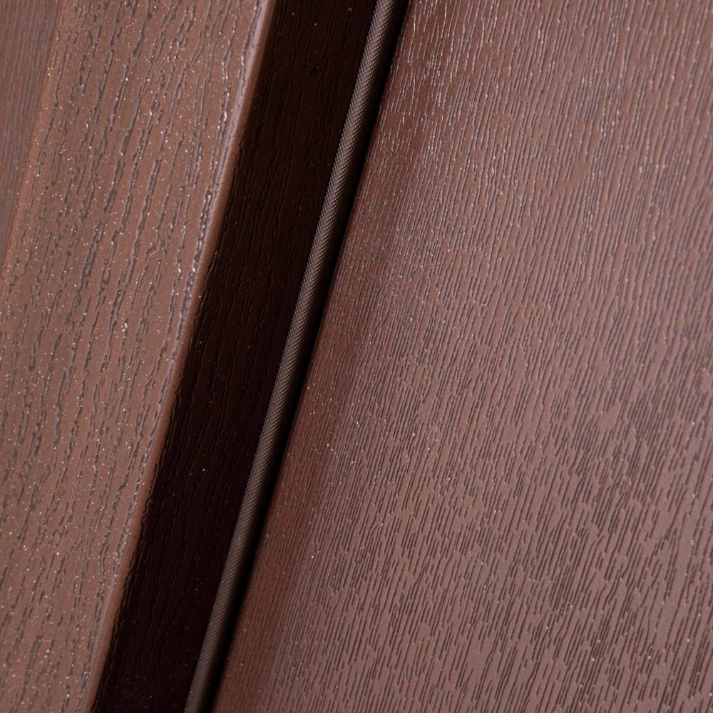 Steves & Sons Regency 36 in. x 80 in. 3/4-6 Lite Clear Glass LHOS Hickory Stain Mahogany Fiberglass Prehung Front Door