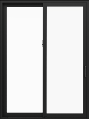Pella Impervia Series 72-in x 80-in 4-9/16-in Low-E Argon Black Fiberglass Sliding Left-Hand Double Patio Door
