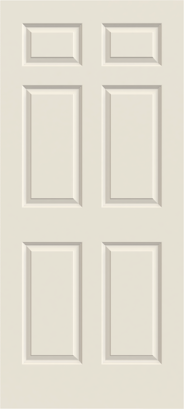 JELD-WEN Colonist 30-in x 80-in Primed 6-Panel Solid Core Molded Composite Right-Hand Single Prehung Interior Door