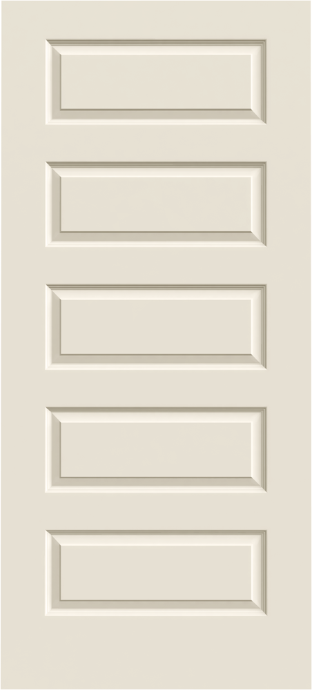 JELD-WEN Rockport 24-in x 80-in Primed 5-Panel Equal Hollow Core Molded Composite Left-Hand Single Prehung Interior Door