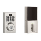 914 Signature 2nd Gen Contemporary Satin Nickel Deadbolt Featuring SmartKey and Home Connect Technology