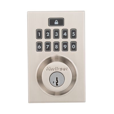 914 Signature 2nd Gen Contemporary Satin Nickel Deadbolt Featuring SmartKey and Home Connect Technology