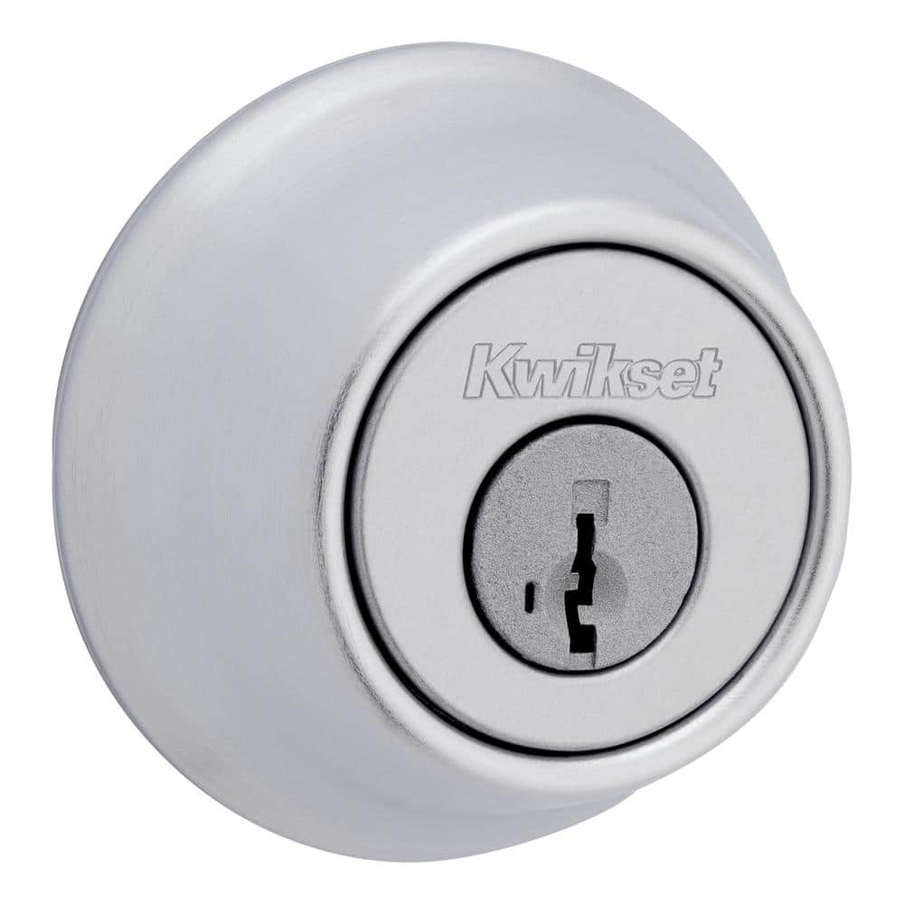 Kwikset Delta Satin Chrome Exterior Door Lever & Single Cylinder Deadbolt Combo Pack with SmartKey Security