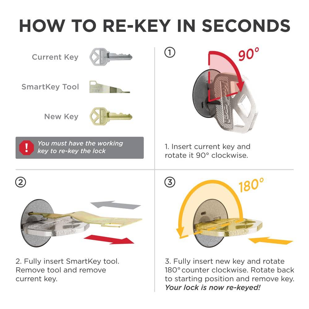 Kwikset Delta Satin Chrome Exterior Door Lever & Single Cylinder Deadbolt Combo Pack with SmartKey Security