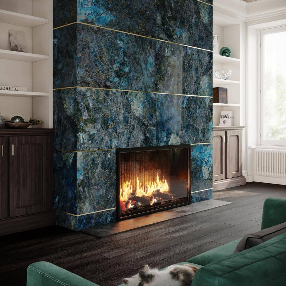 L.G.B. ルグランブルー ボレロ Jume Onyx Labrodorite Blue 24 in. x 48 in. Polished Porcelain
