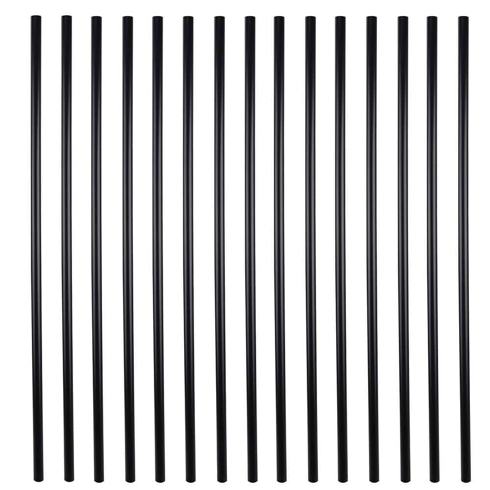Angel Sar Matte Black Myard Classic 32 in. Hollow Round Iron Deck Balusters for Deck Railing Porch (50-Pack)