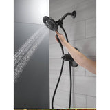 Delta In2ition Two-in-One 4-Spray 6 in. Dual Wall-Mount Fixed and Handheld Shower Head in Matte Black