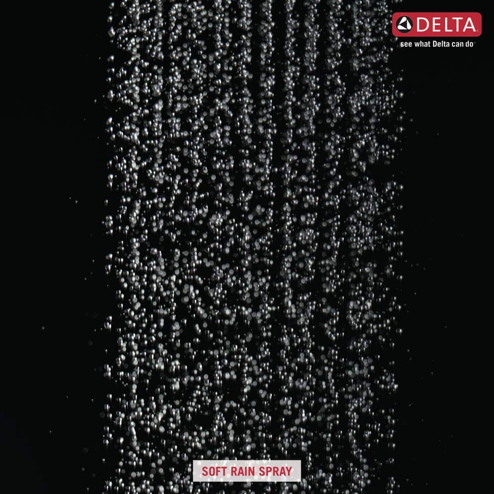 Delta 1-Spray 11.75 in. Wall Mount Square Fixed Rain Shower Head in Matte Black