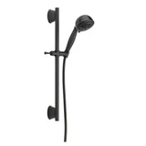 Delta 5-Spray 4.13 in. Wall-Mount Handheld Shower Head with Slide Bar & H2Okinetic Technology, Matte Black