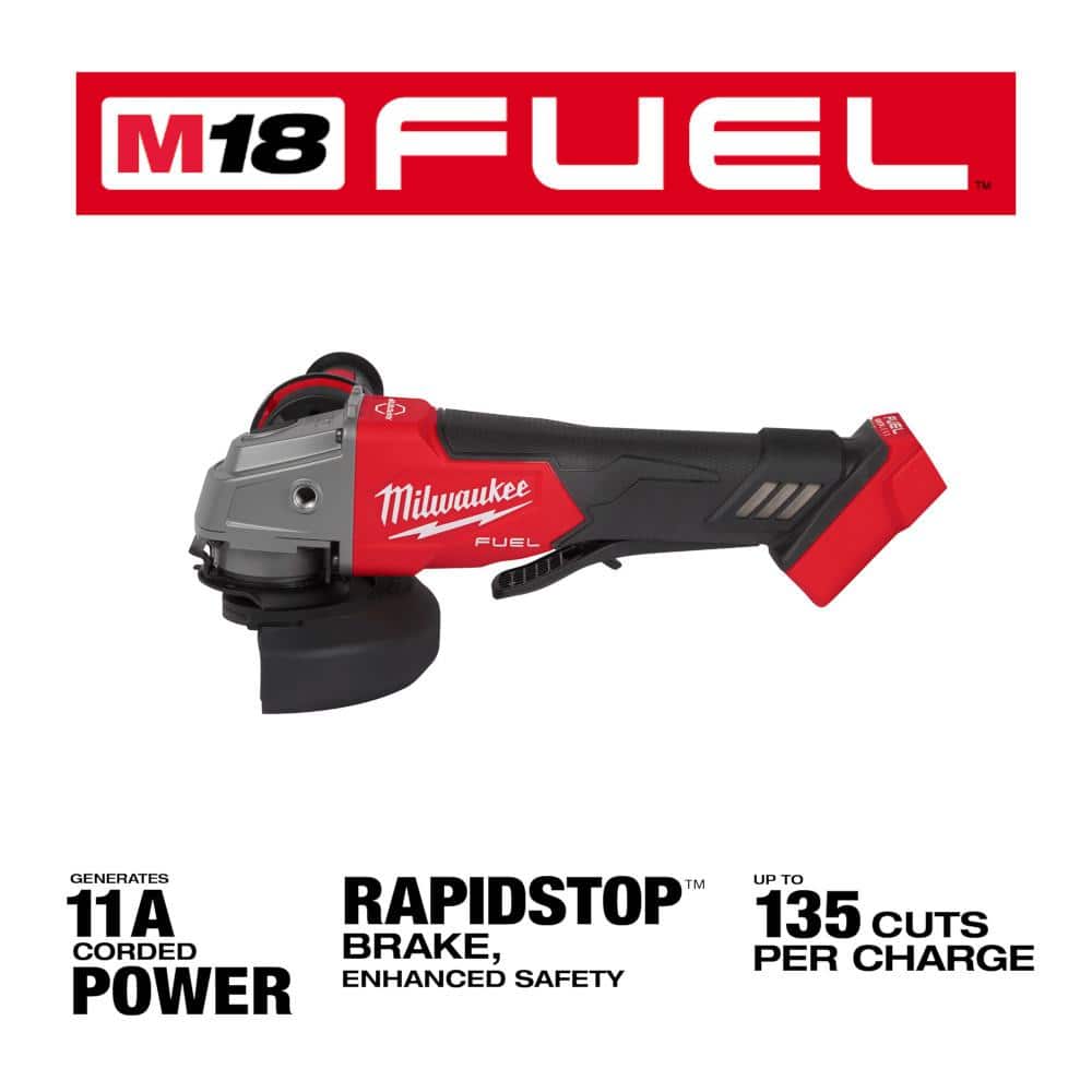 Milwaukee M18 FUEL 18-Volt Lithium-Ion Brushless Cordless 4-1/2 in./5 in. Angle Grinder with Paddle Switch (Tool-Only)