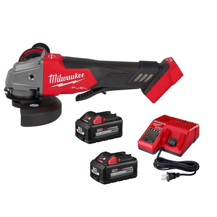 Milwaukee M18 FUEL 18V Lithium‑Ion Brushless Cordless 4‑1/2 in./5 in. Grinder Paddle Switch Kit with Two 6.0Ah Batteries