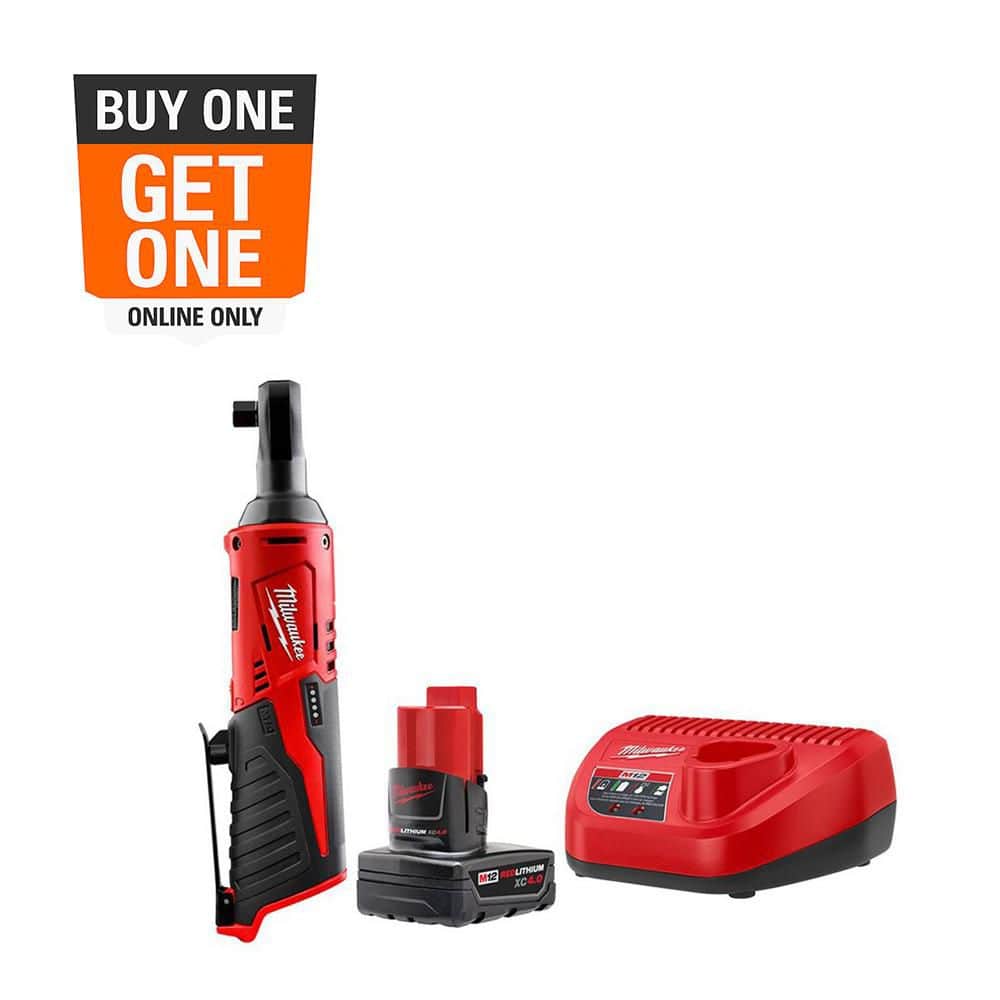 New Milwaukee M12 2457-20 Cordless 3/8-Inch Ratchet (Tool Only) – 33 Ft/lbs Torque, 250 RPM, Compact Head For Tight Spaces