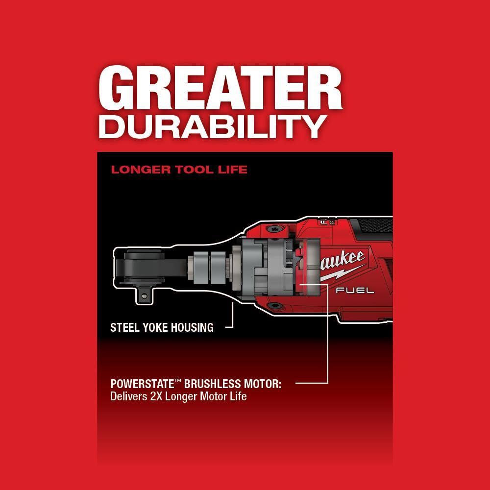 Milwaukee M12 FUEL 12V Li-Ion Brushless High-Speed 1/4 in. Cordless Ratchet Kit with (2) CP2.0 Batteries, Charger & SAE Socket Set