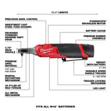 Milwaukee M12 FUEL 12V Li-Ion Brushless High-Speed 1/4 in. Cordless Ratchet Kit with (2) CP2.0 Batteries, Charger & SAE Socket Set