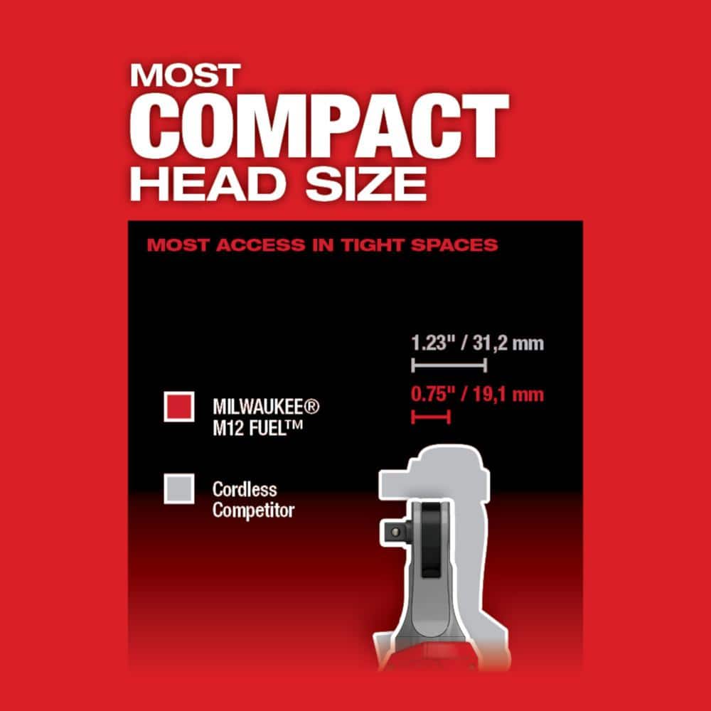 Milwaukee M12 FUEL 12V Cordless High-Speed 3/8 in. Ratchet Kit with Impact Duty 3/8 in. SAE Deep Impact Socket Set (8-Piece)