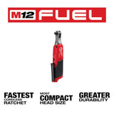 Milwaukee M12 FUEL 12V Cordless High-Speed 3/8 in. Ratchet Kit with Impact Duty 3/8 in. SAE Deep Impact Socket Set (8-Piece)