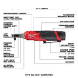 Milwaukee M12 FUEL 12V Brushless High-Speed 3/8 in. Cordless Ratchet Kit with (2) Batteries, Charger & 3/8 in. SAE Socket Set