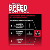 Milwaukee M12 FUEL 12V Brushless Cordless 1/4 in. Straight Die Grinder, Tool-Only (Model 2486-20)