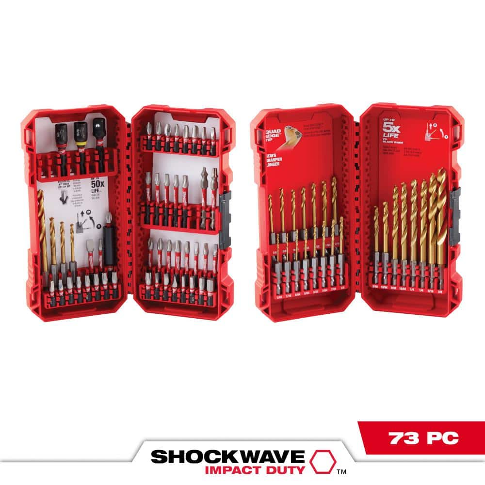 Milwaukee SHOCKWAVE Impact Duty Alloy Steel Screw Driver Bit Set and S ...