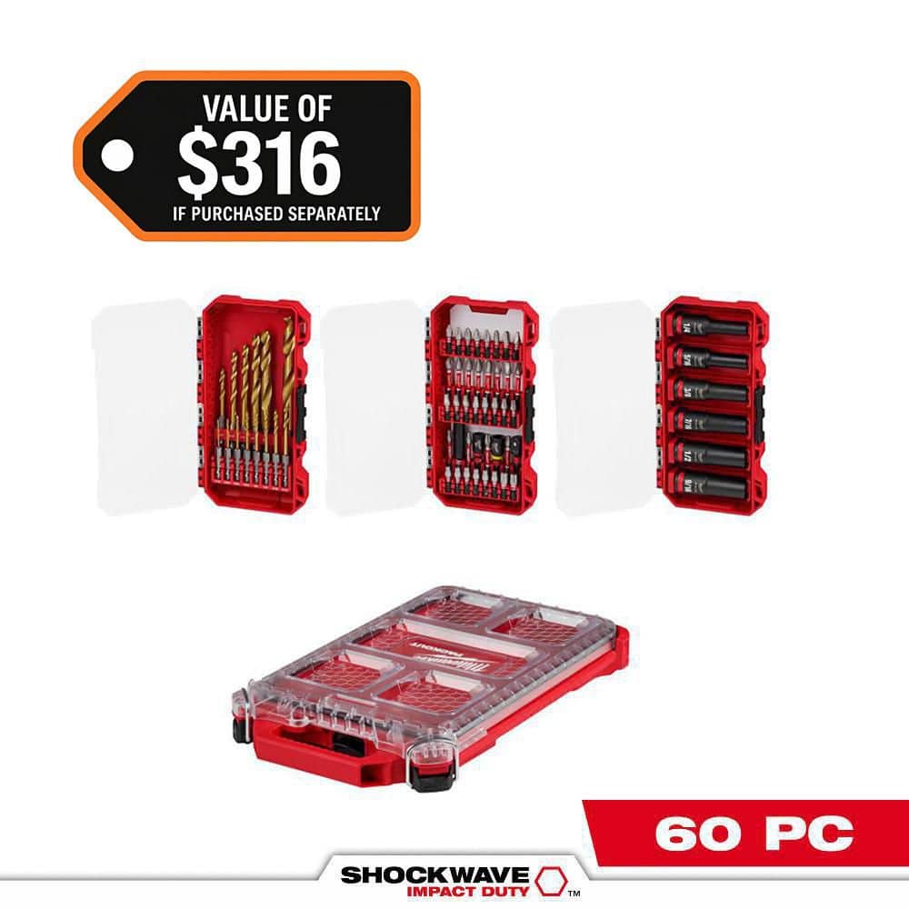 Milwaukee SHOCKWAVE Impact Duty Alloy Steel Screw Driver Bit Set with ...