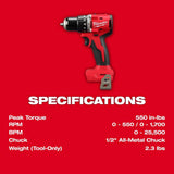 18-Volt Lithium-Ion Cordless Brushless 1/2 in. Compact Hammer Drill/Driver (Tool-Only)