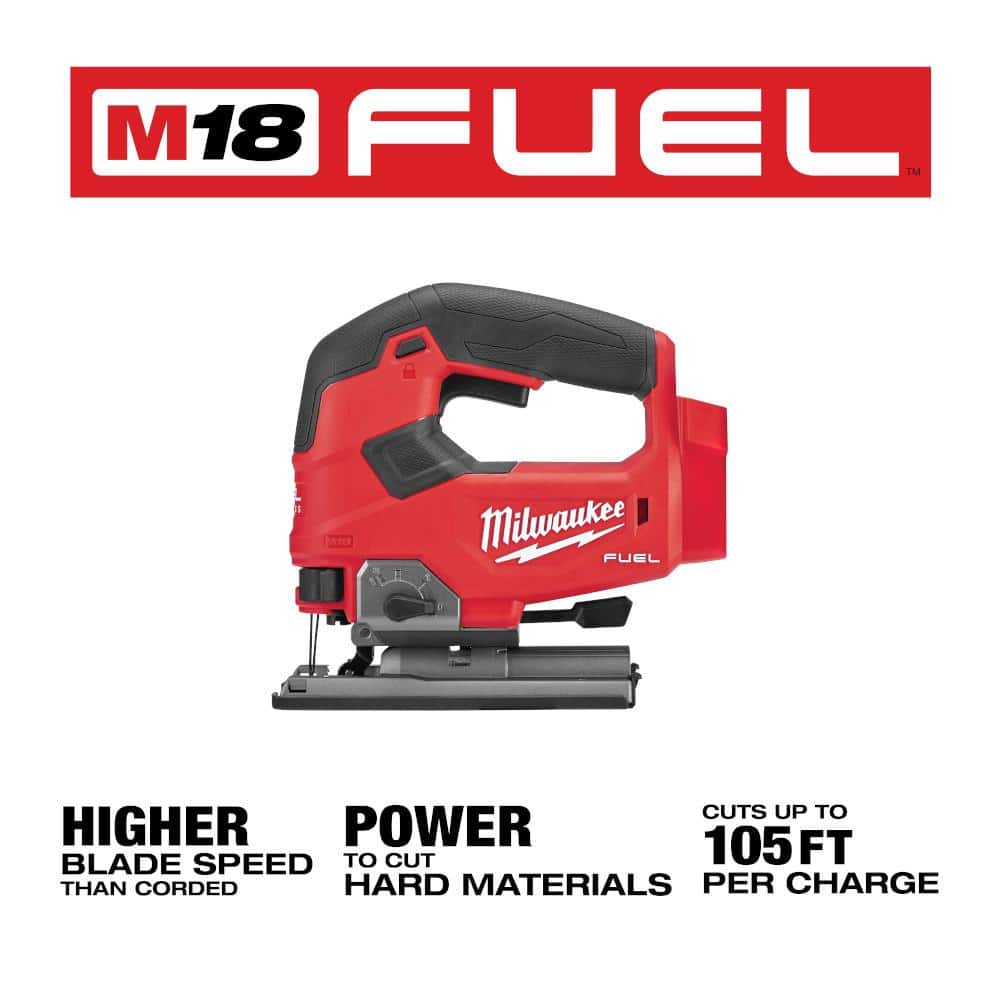 Milwaukee M18 FUEL 18V Lithium-Ion Brushless Cordless Jig Saw Kit with (2) 5.0Ah Batteries and Charger