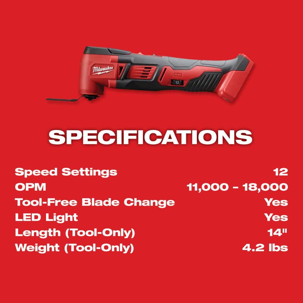Milwaukee M18 18V Lithium-Ion Cordless Oscillating Multi-Tool with Random Orbit Sander, Tool-Only