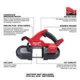Milwaukee M18 FUEL 18V Lithium‑Ion Brushless Cordless Compact Band Saw & Jigsaw Kit, Tool‑Only