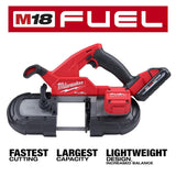 Milwaukee M18 FUEL 18V Brushless Cordless Compact Band Saw Kit with M18 FUEL Grinder, 3-1/4 in Capacity (Model 2829-22-2888-20)