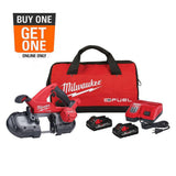 Milwaukee M18 FUEL 18V Lithium-Ion Brushless Cordless Compact Band Saw Kit (2829-22) with Two HIGH OUTPUT CP3.0 Batteries, 35-3/8 in Blade, 3-1/4 x 3-1/4 in Capacity