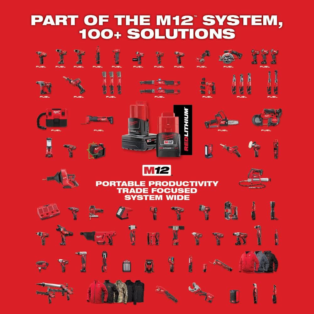 Milwaukee M12 12V Lithium-Ion Cordless Drill Driver/Impact Driver Combo Kit with Two 1.5Ah Batteries, Charger and Bag (2-Tool)