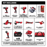 Milwaukee M18 18V Lithium-Ion Cordless Combo Kit (9-Tool) with (2) Batteries, Charger & SHOCKWAVE Screw Driver Bit Set (100-Piece)