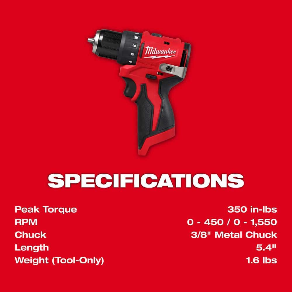 Milwaukee M12 12V Lithium-Ion Cordless Drill Driver/Impact Combo Kit (2-Tool) with M12 3/8 in. Right Angle Drill