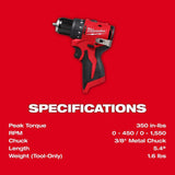 Milwaukee M12 12V Lithium-Ion Cordless Drill Driver/Impact Combo Kit (2-Tool) with M12 3/8 in. Right Angle Drill