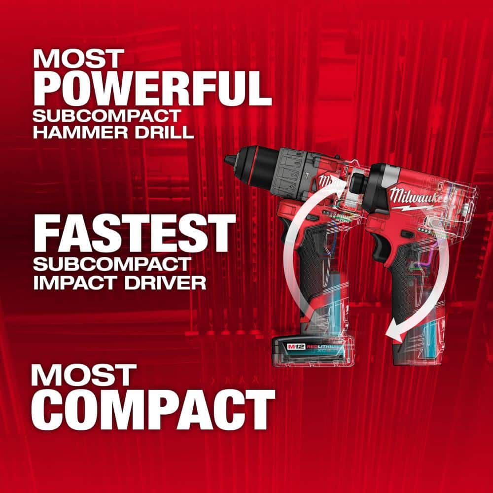 Milwaukee M12 FUEL 12-Volt Lithium-Ion Brushless Cordless Hammer Drill and Impact Driver Combo Kit (2-Tool) with 6.0Ah Battery