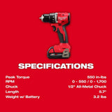 Milwaukee M18 18V Lithium-Ion Brushless Cordless Compact Drill/Impact Combo Kit with (2) 2.0Ah Batteries, Charger & 25-Piece Bit Set
