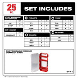 Milwaukee M18 18V Lithium-Ion Brushless Cordless Compact Drill/Impact Combo Kit with (2) 2.0Ah Batteries, Charger & 25-Piece Bit Set