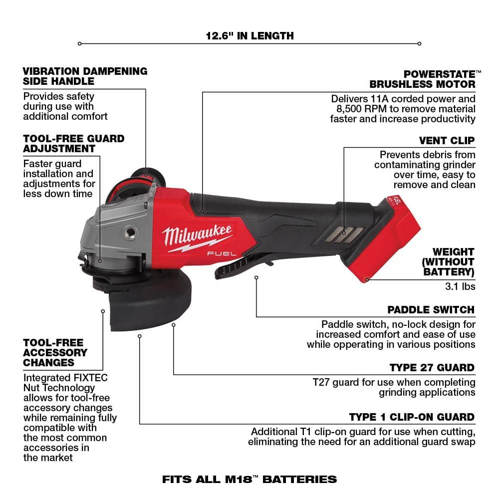 Milwaukee M18 FUEL 18V Lithium-Ion Brushless Cordless Combo Kit with (2) 5.0 Ah Batteries, 7 Tools + Compact Band Saw