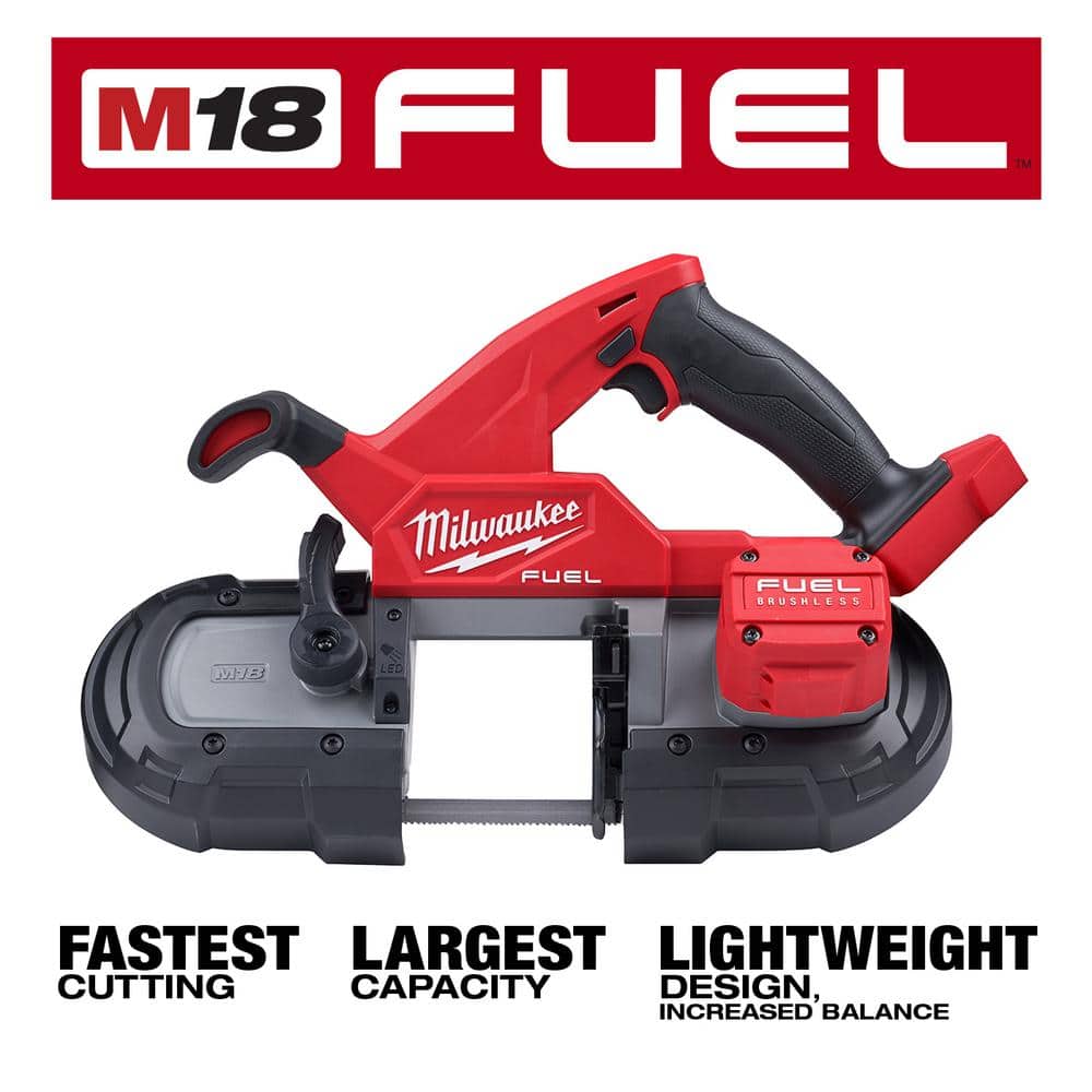 Milwaukee M18 FUEL 18V Brushless Cordless 1 in. SDS-Plus Rotary Hammer with Compact Band Saw (2-Tool)