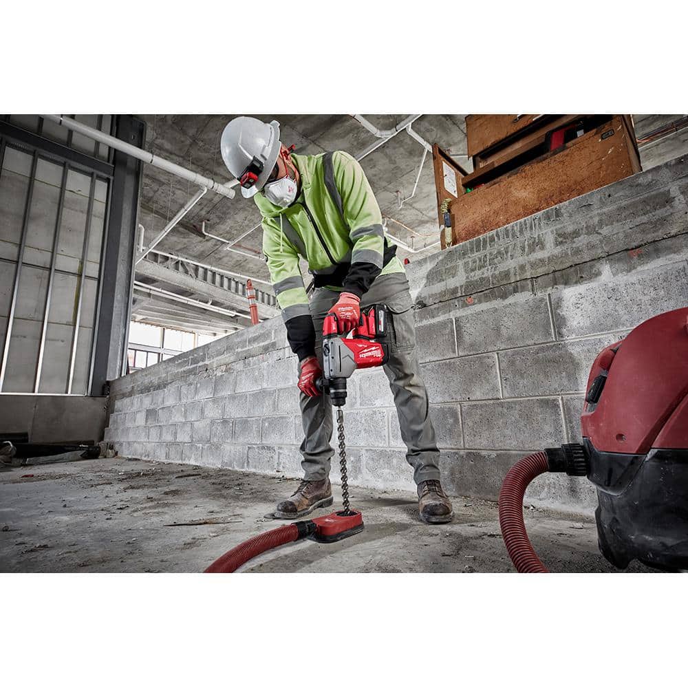 Milwaukee M18 FUEL 18V Lithium-Ion Brushless 1-1/8 in. Cordless SDS-Plus Rotary Hammer Dust Extractor Kit with FUEL 1/2 in. Impact Wrench (2915-22DE-2962-20)