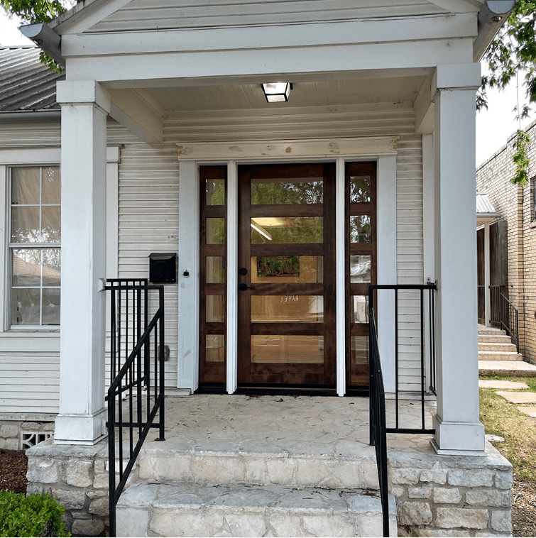 Krosswood Modern Hemlock 5-Lite Clear Glass Exterior Door Slab — 1-3/4 in Thick