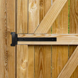 NUVO IRON 12 in. Black Steel Strap Hinges Fence Hardware Kit (2-Pack)