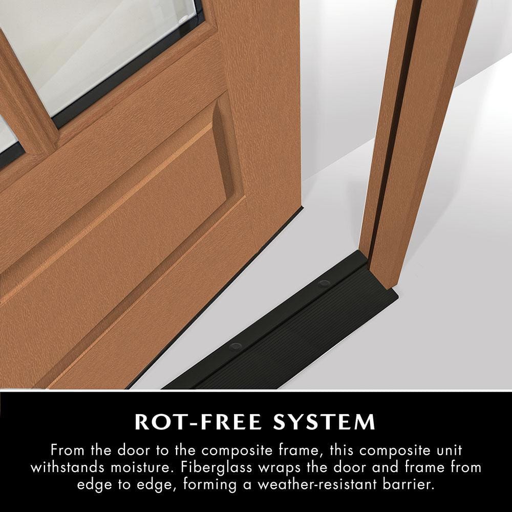 Steves & Sons Regency 36 in. x 80 in. 3/4-6 Lite Clear Glass RHIS Onyx Stain Mahogany Fiberglass Prehung Front Door