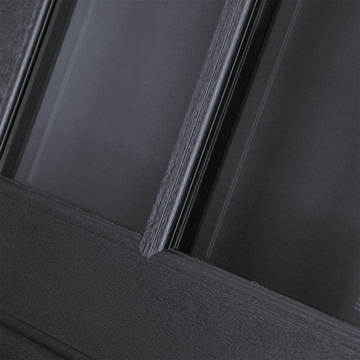 Steves & Sons Regency 36 in. x 80 in. 3/4-6 Lite Clear Glass RHOS Onyx Stain Mahogany Fiberglass Prehung Front Door