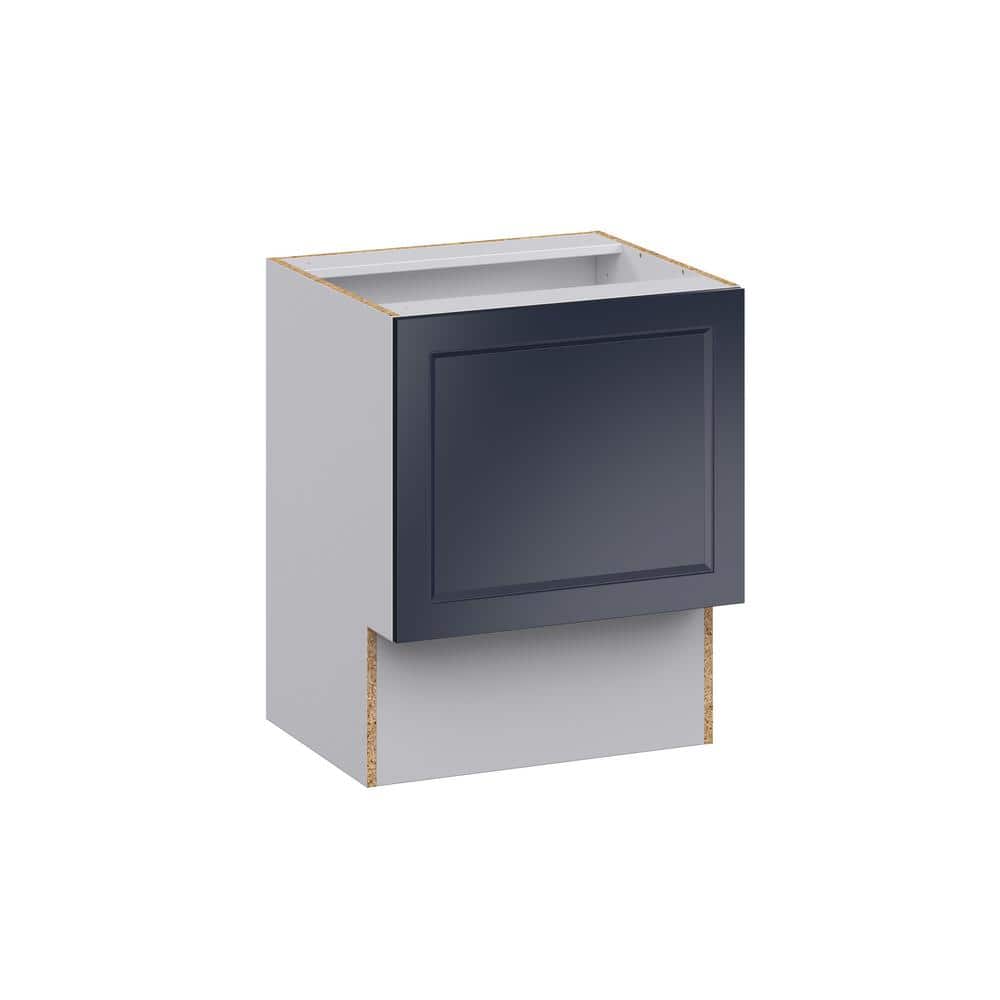 J COLLECTION Devon Painted Blue Recessed Assembled 24 in. W x 30 in. H ...