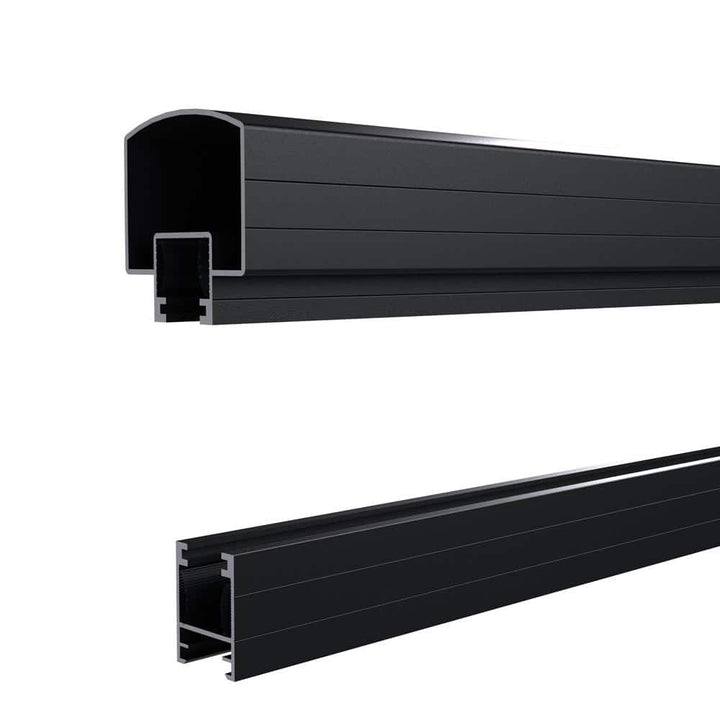 Peak Aluminum Railing 6 ft. Matte Black Aluminum Deck Railing Hand and Base Rail for 36 in. high system