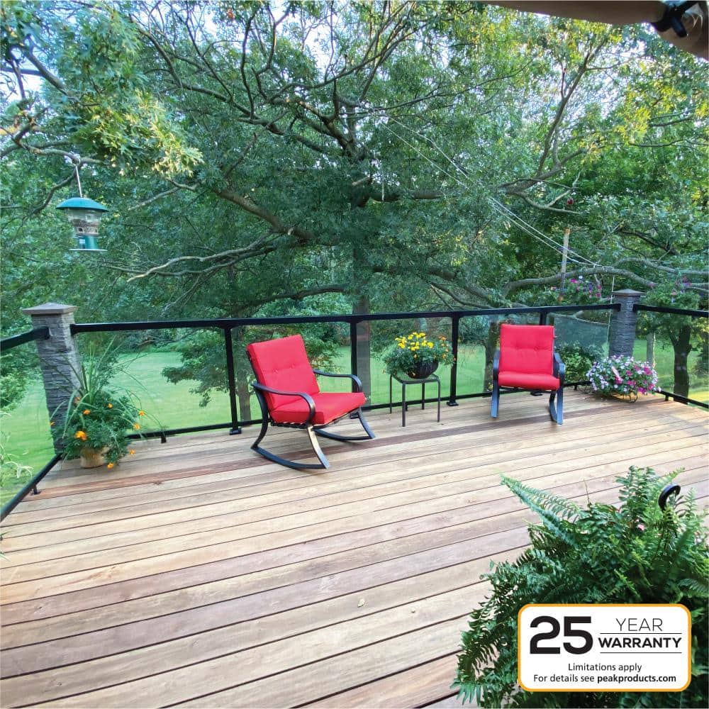 Peak Aluminum Railing 36 in. H x 40 in. W Matte Black Aluminum Deck Railing Picket Gate