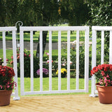 Peak Aluminum Railing 36 in. H x 40 in. W White Aluminum Deck Railing Wide Picket Gate