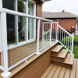 Peak Aluminum Railing 36 in. H x 18 in. W Clear Aluminum Deck Railing Tempered Glass Panel